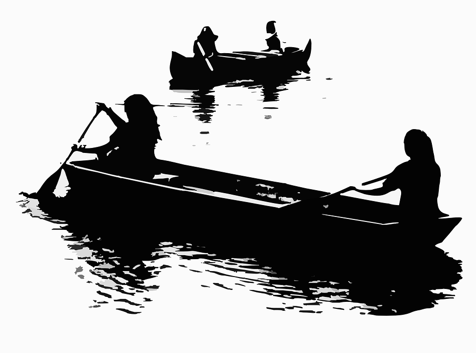 canoes, boats, paddling