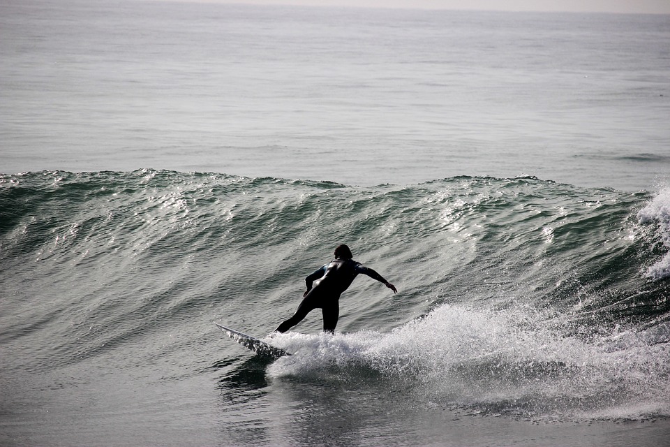 ocean, surfer, water