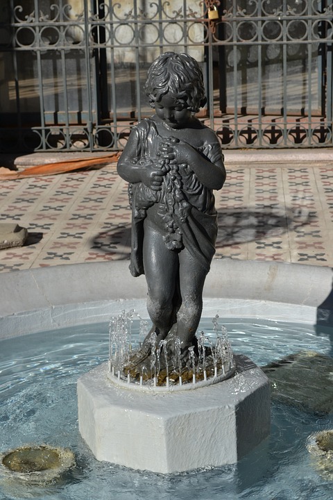 fountain, statue, figure