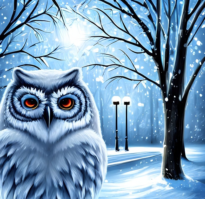 ai generated, snowy owl, winter