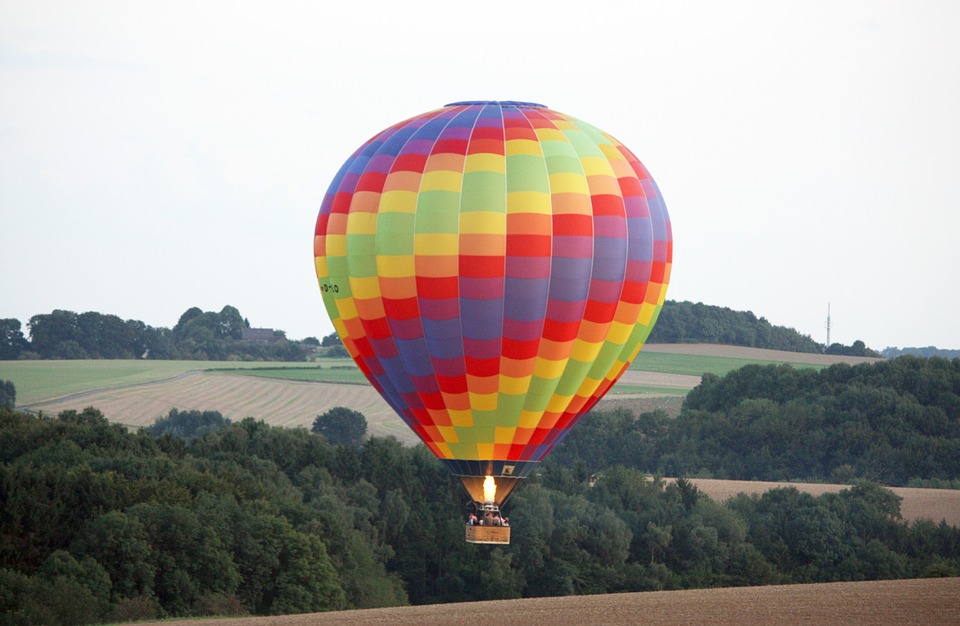 hot air balloon, take off, float