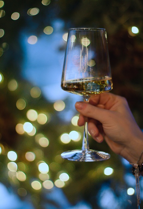 new year, toast, wine