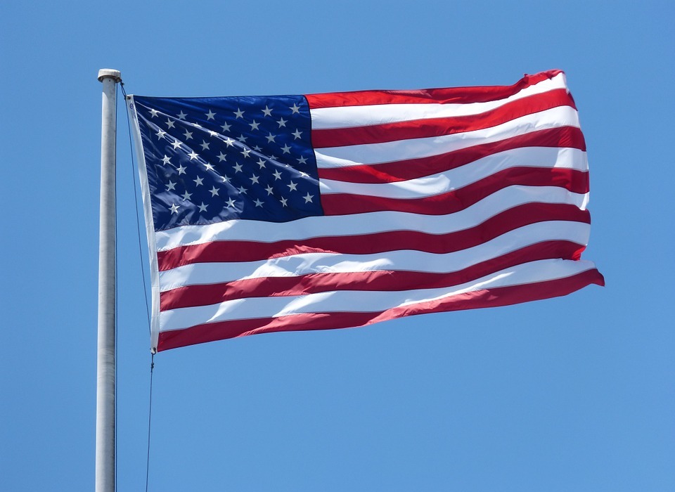 american flag, flag waving, 4th