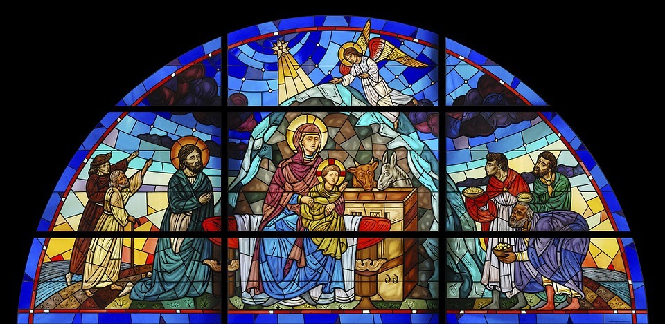 stained glass, catholic, christ