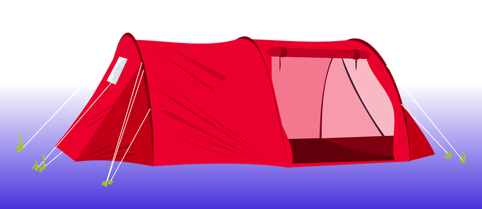 tent, camping, red