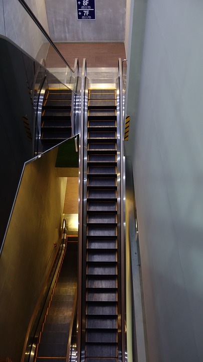 escalator, building, internal