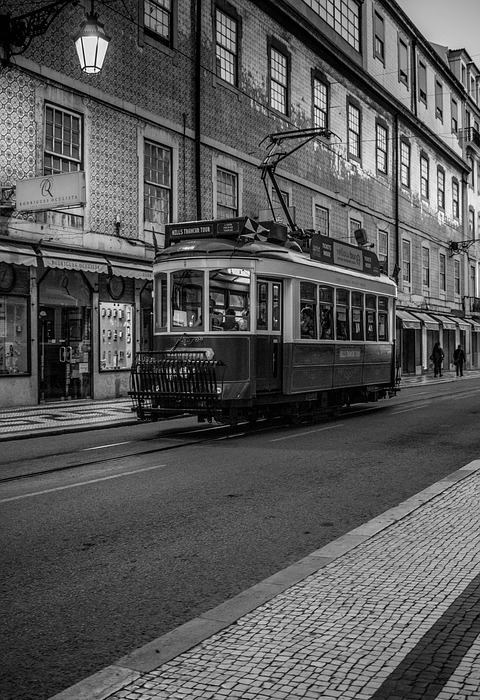 lisbon, tram, portugal