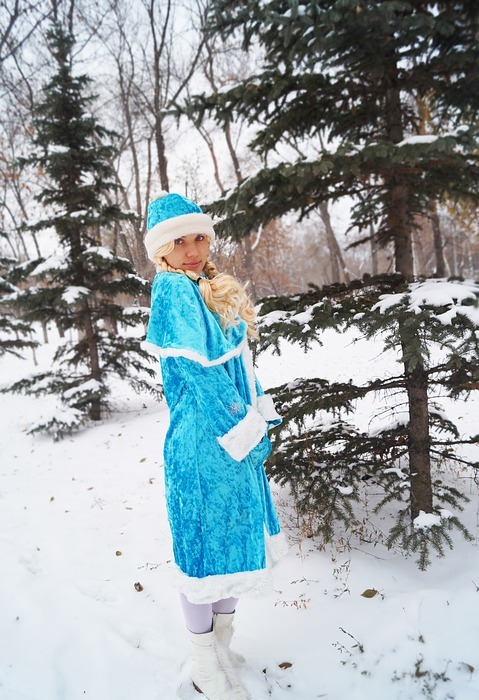 snow maiden, costume, new year's eve