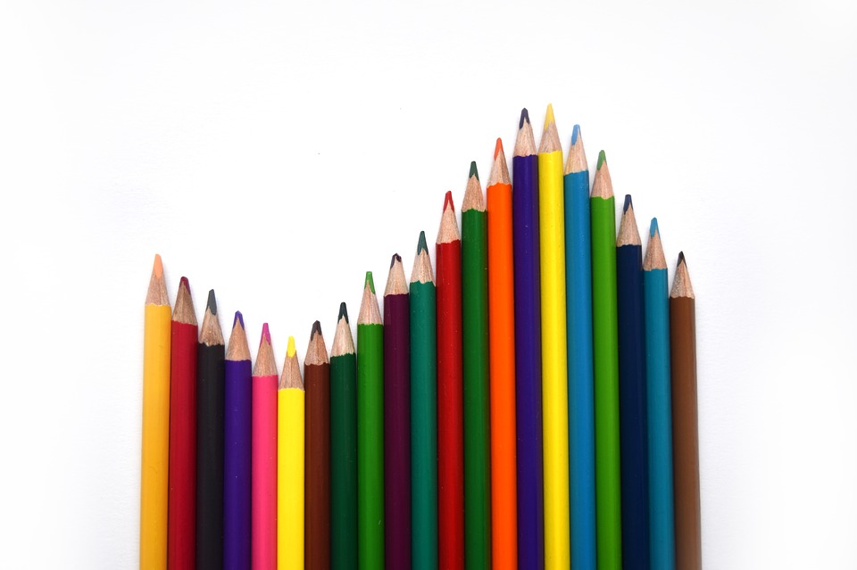 back to school, pencils, rainbow
