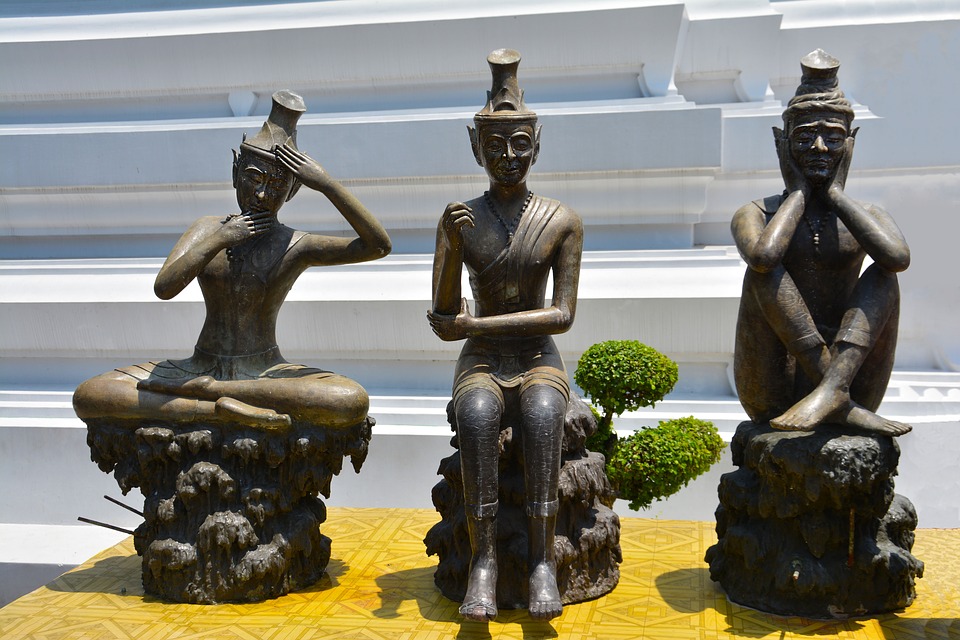 thai yoga statues, spiritual practice, sculpture poses for massage