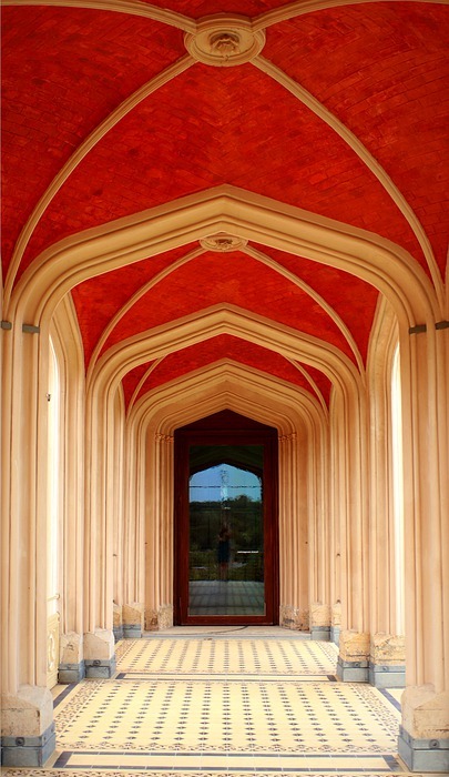 castle, archway, vault