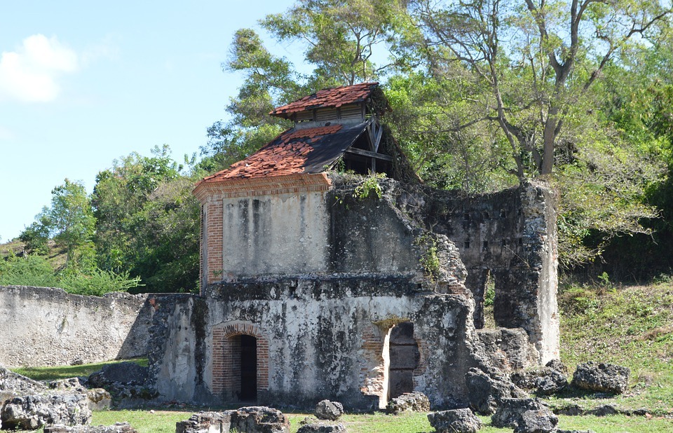 ruins, colonial house, old house