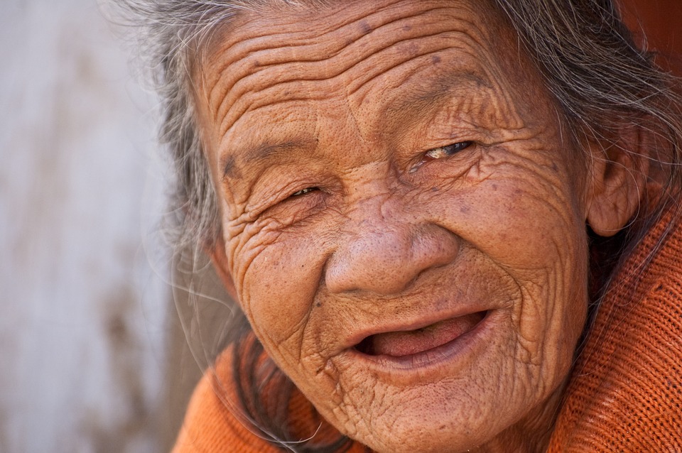 old lady, smile, beautiful
