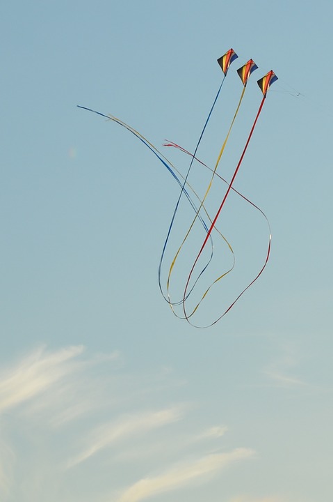 wind kite, blue sky, air