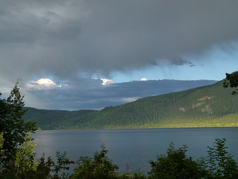 thunderstorm, canim lake, british columbia