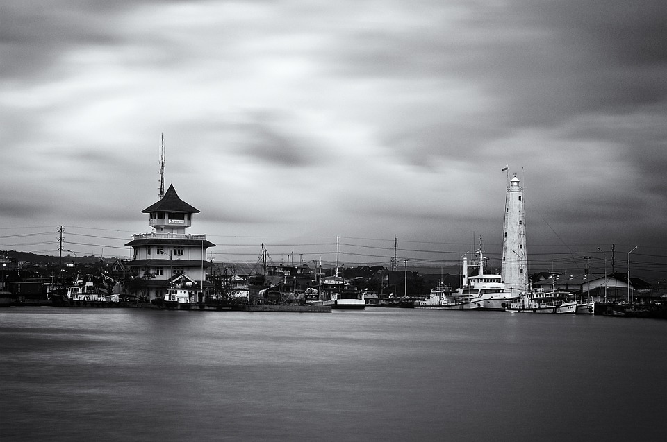 lighthouse, marina, harbor