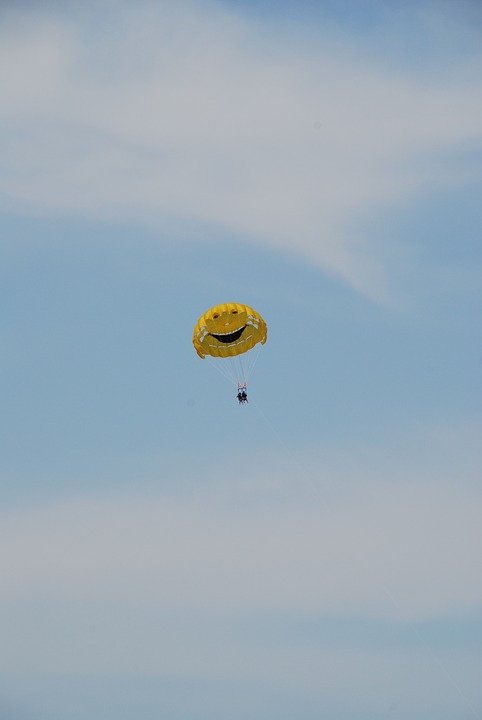 himmel, parachute, happy