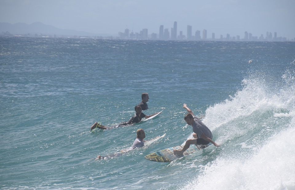 surfing, gold coast, ocean