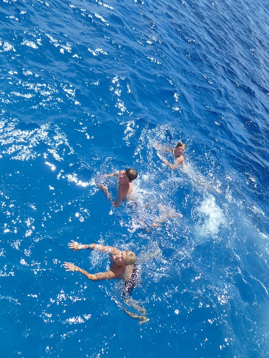 swimming, blue, cayman islands