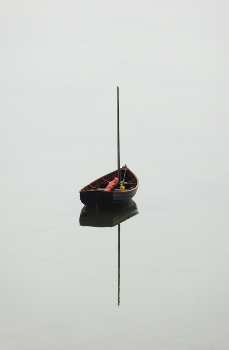 boat, lake, reflection