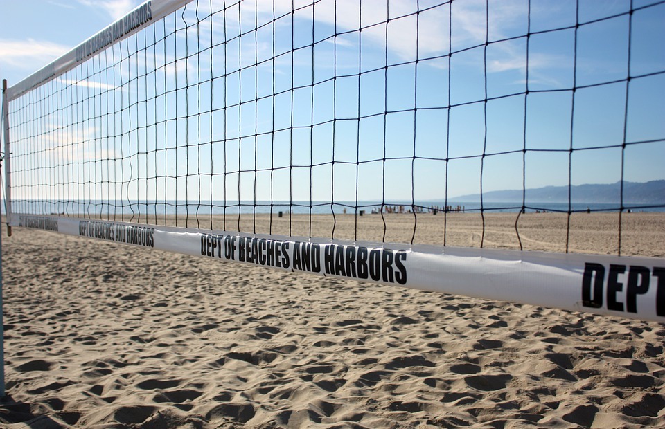 volleyball, net, sand