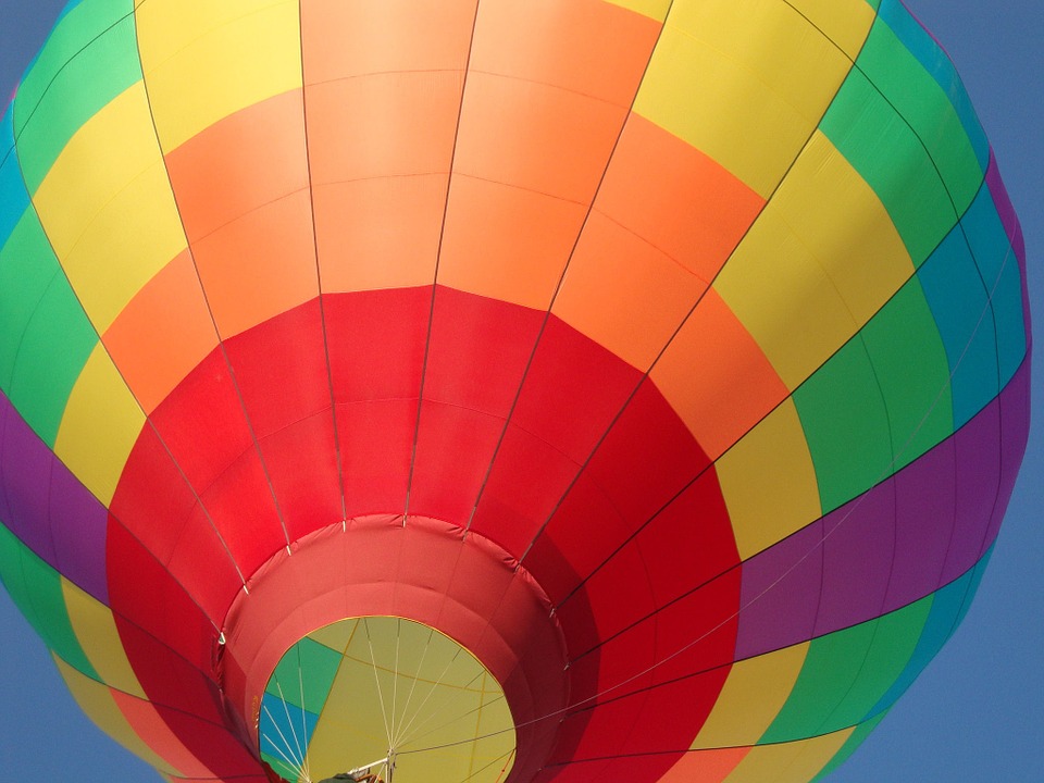 hot air balloon, colorful, rise