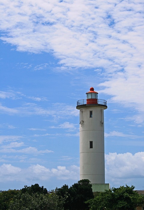 lighthouse, white, tall