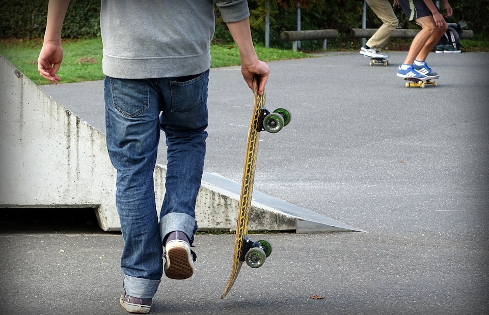 skateboard, roll, young people