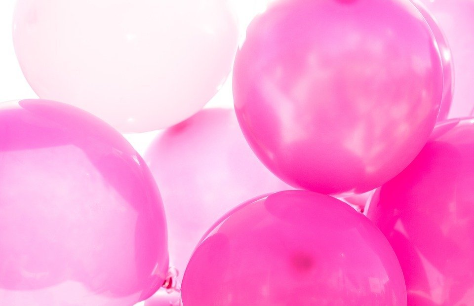 pink, balloons, shiny