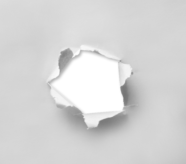 hole, torn, paper