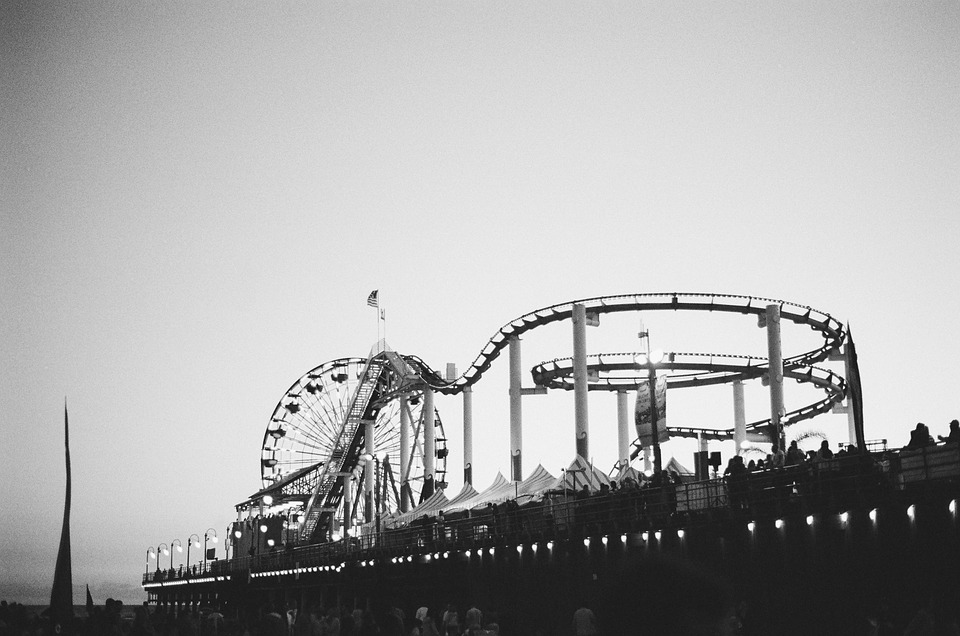 amusement park, roller coaster, fun ride