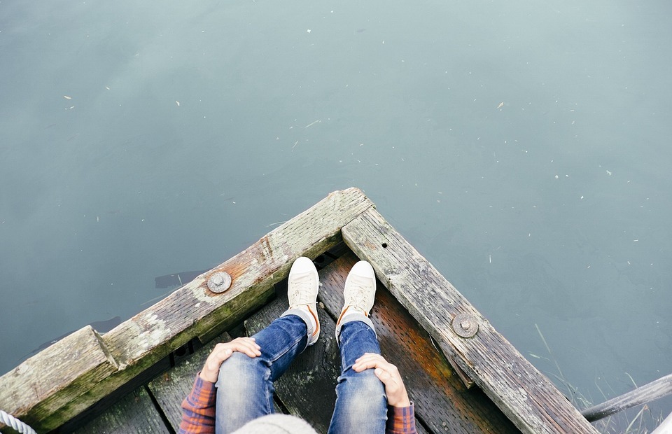 feet, dock, sitting