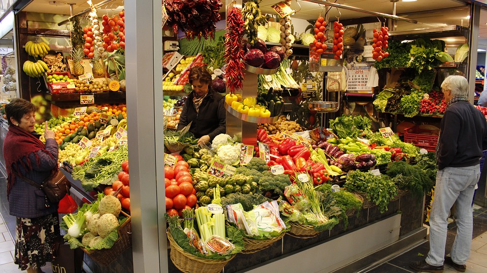 market, vegetables, food