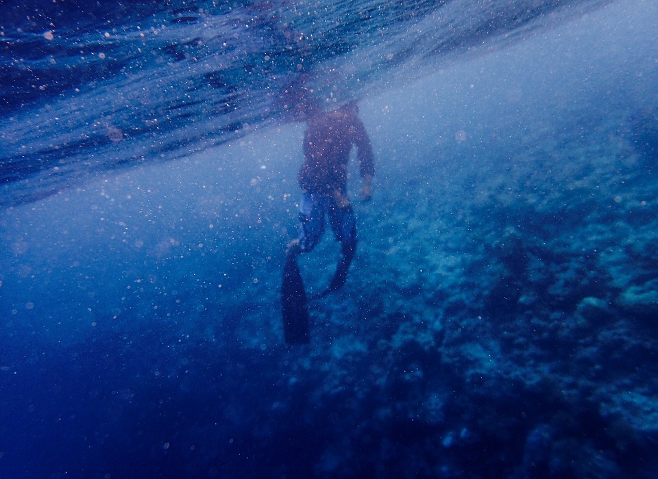 water, underwater, blue