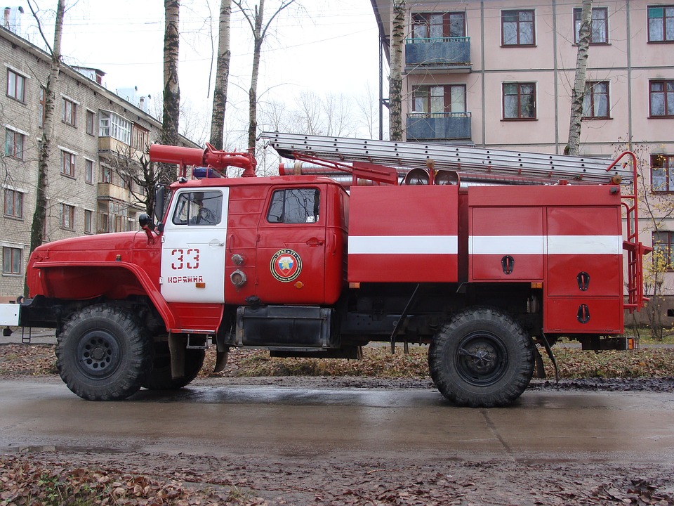 koryazhma, firefighter, truck