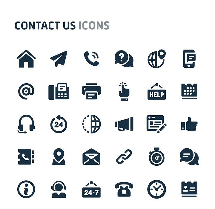 icons, contact us, symbol