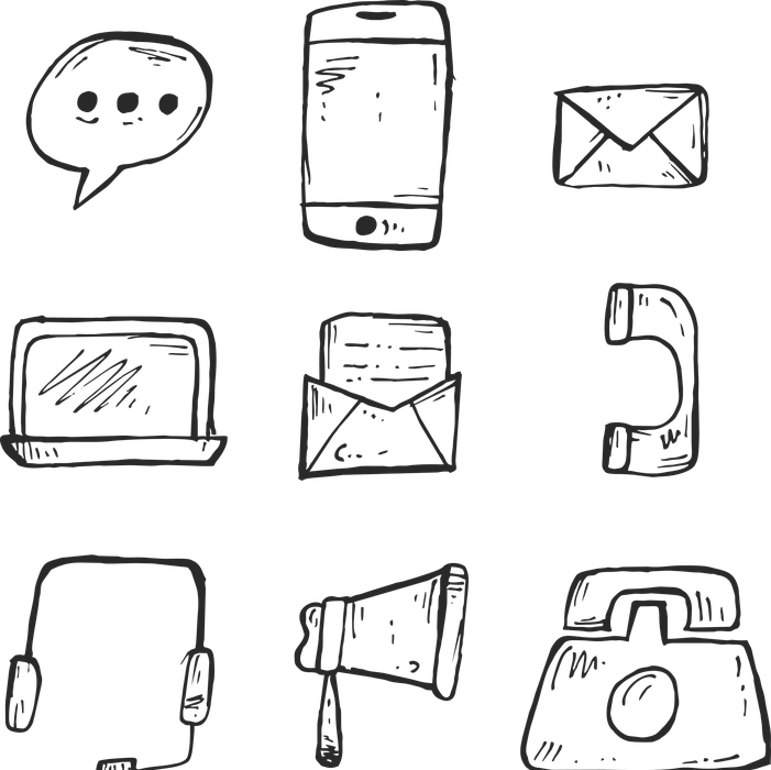 icon, phone, hand drawn