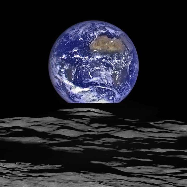 earth, space, moon