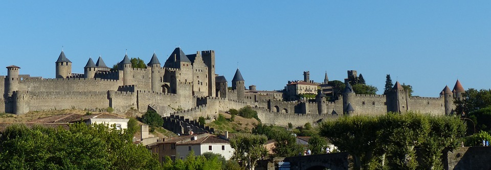castle, carcassonne, medieval