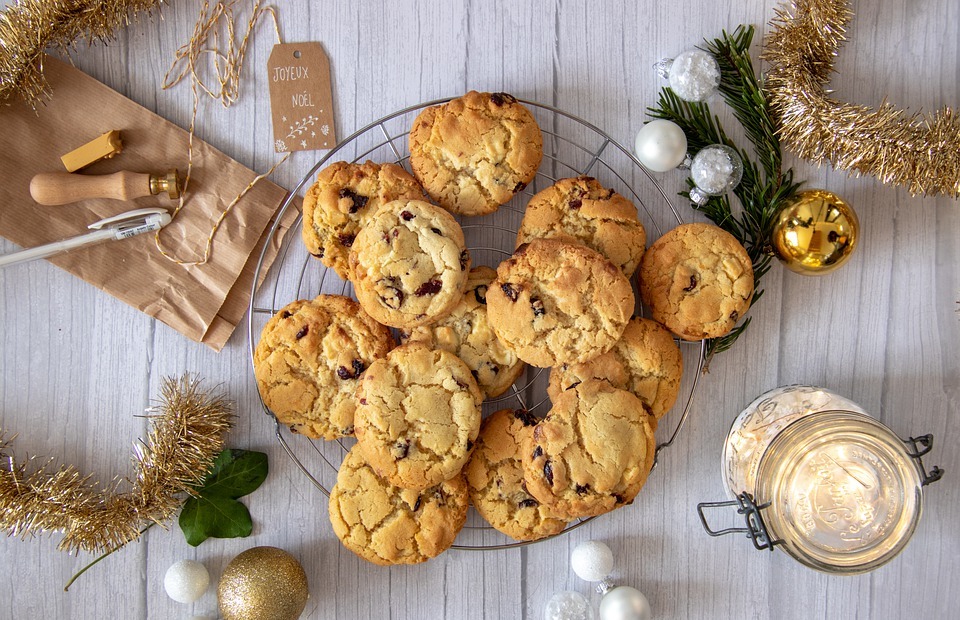 cookies, christmas, flat lay