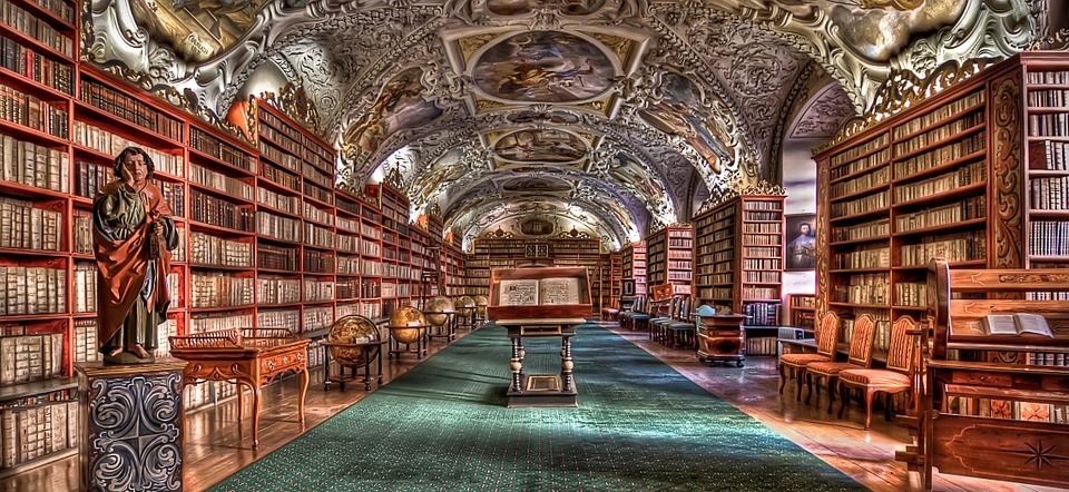 prague, library, prague monastery