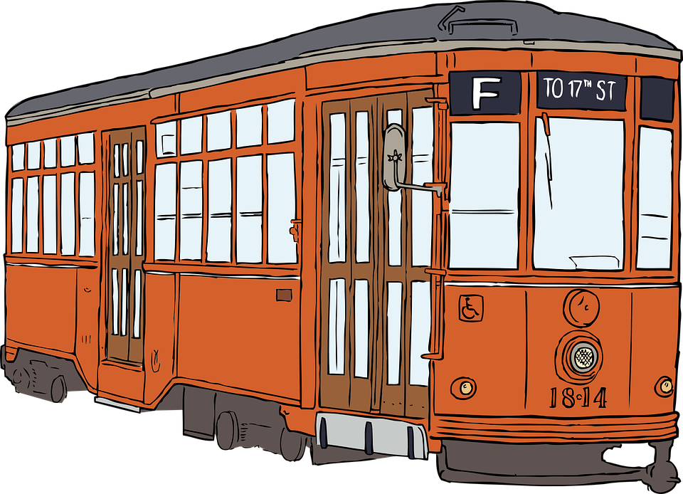 tram, streetcar, transportation