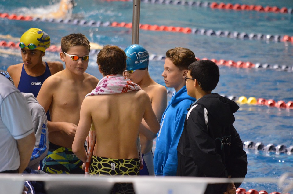 swimming, relay, team