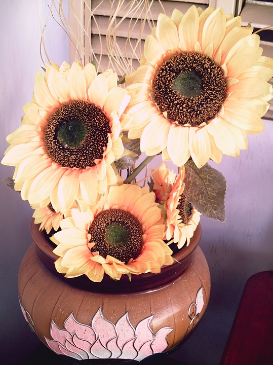 sunflower, flowers, artificial