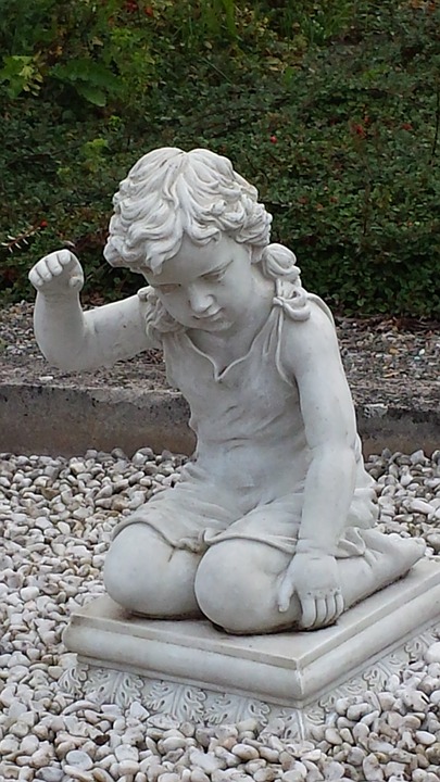 sculpture, child, cemetery