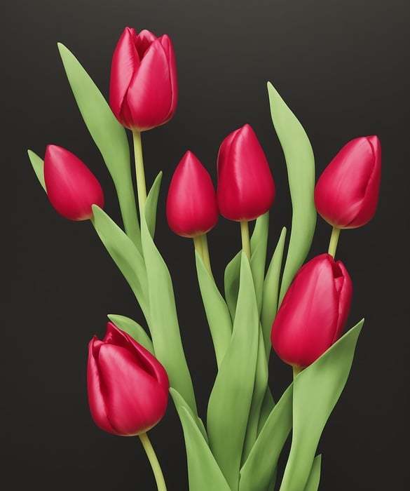 happy mothers day, ai generated, red tulips