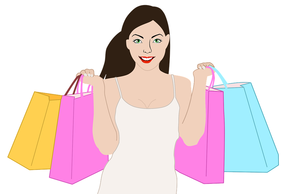 shopping, woman, girl
