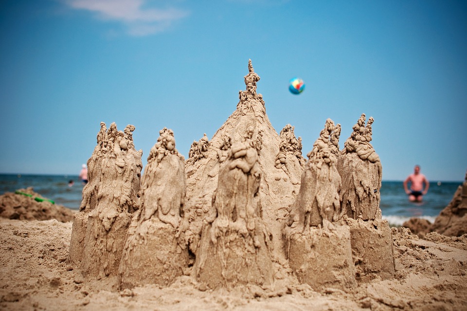 sand castle, beach, holidays