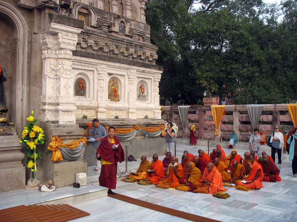 temple, monks, buddhist