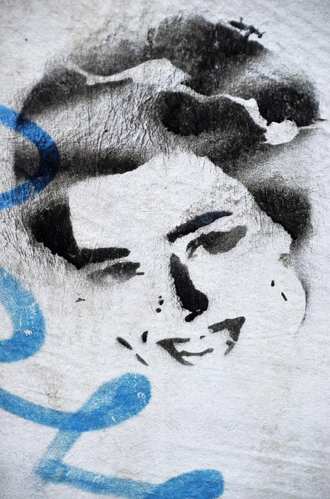 graffiti, woman, street art